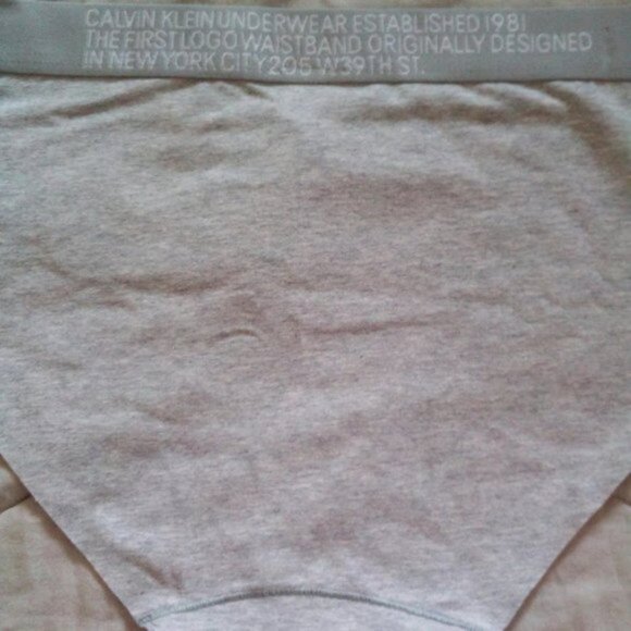 Calvin Klein Women’s Grey Bikini Panty – Thick Logo Waistband, Size L/G - Picture 4 of 13